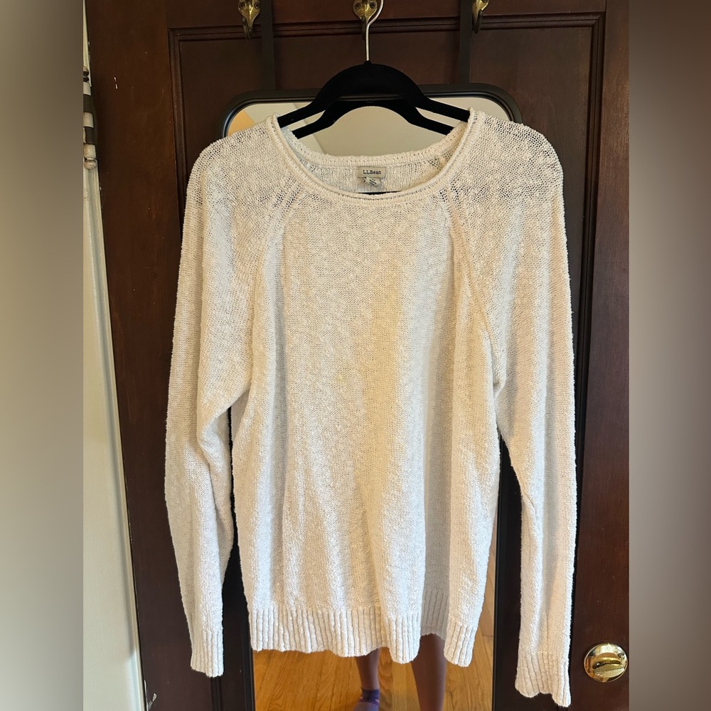 LL Bean White Summer Sweater